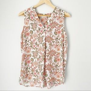 Bohemian Tropical Floral Top Sz Small
